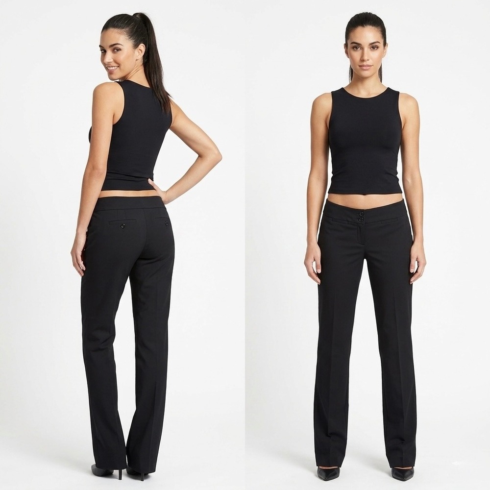 White House Black Market Legacy Straight Leg Pants‎ Black Dress Trousers 2R